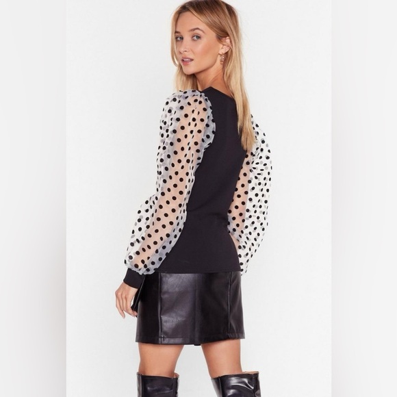 Nasty Gal Spots Going On Organza Balloon
Sleeve Blouse - Picture 3 of 9